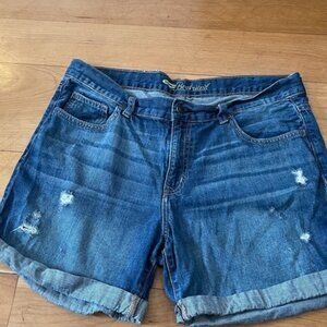 Old Navy Blue Jean Shorts Distressed Cuffed Hem